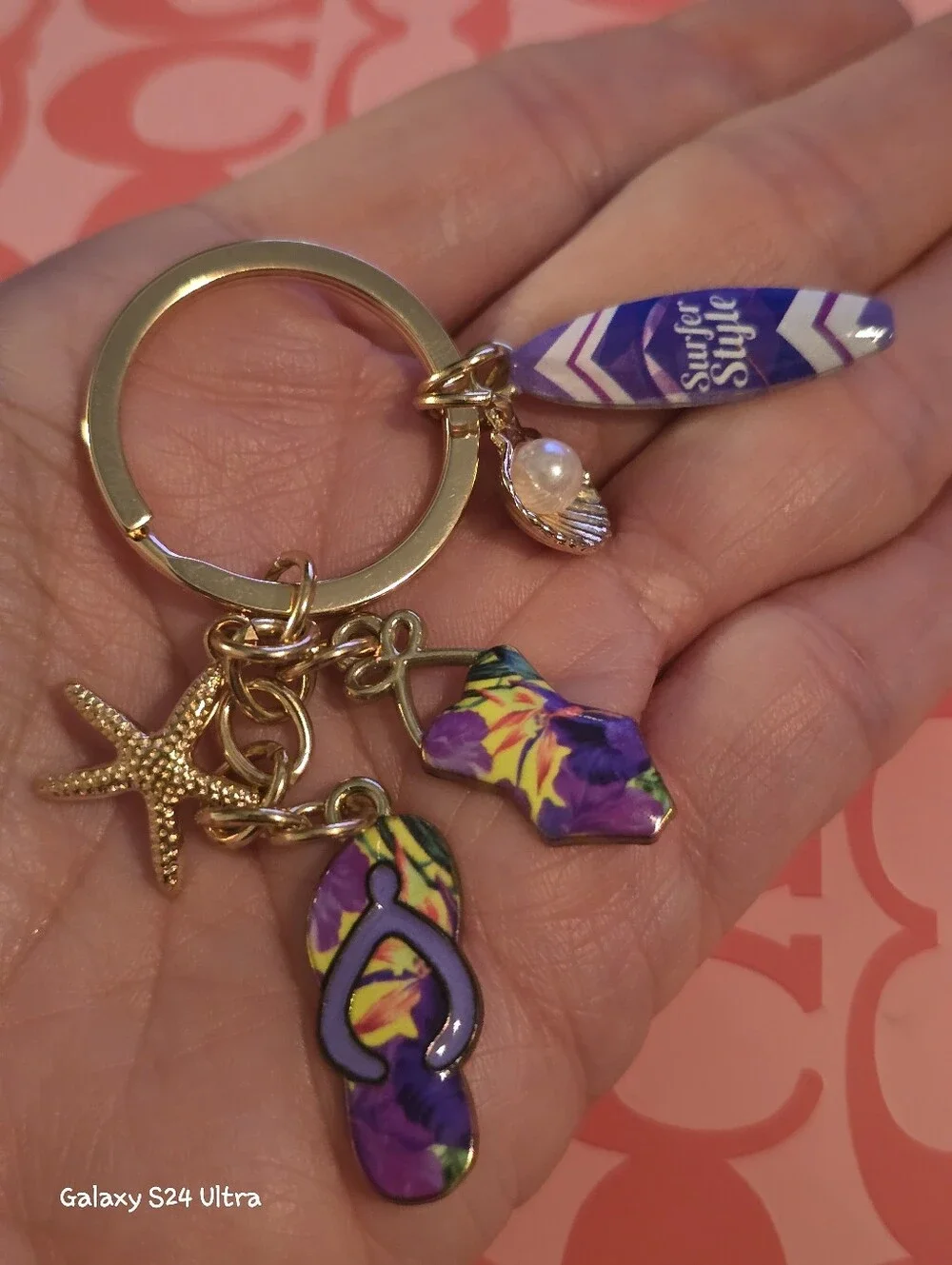 Beach Theme Bag Charm/ Keychain NEW